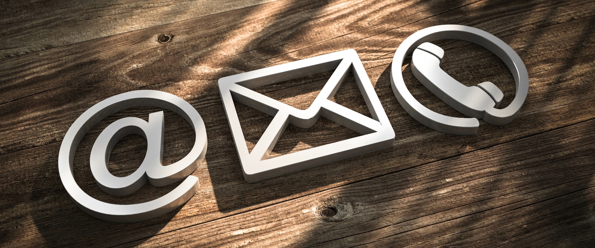 3D Illustration Kontakt Symbole metal